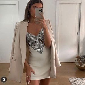 NWT Zara satin cut out mini dress with sequins